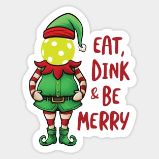 Funny Christmas Elf Pickleball Pun Sticker